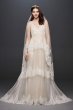 Banded Eyelash Lace Layered Wedding Dress MS251189