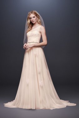 Pressed Flower Tulle A-Line Wedding Dress MS251190
