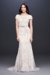 Laser-Cut Lace Illusion Cap Sleeve Wedding Dress MS251194