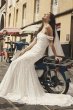 Swag Sleeve Layered Lace Trumpet Wedding Dress MS251196