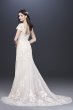Embroidered Illusion Cap Sleeve Wedding Dress MS251199