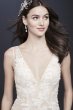 Plunging Lace Wedding Gown with Floral Applique MS251200