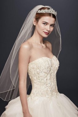 Lace and Organza Ruffled Skirt Wedding Dress NTCWG568