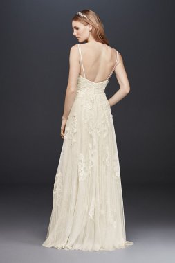 A-Line Wedding Dress with Double Straps NTMS251177
