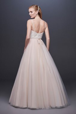 Lace and Tulle Ball Gown Wedding Dress with Ribbon Collection NTWG3905