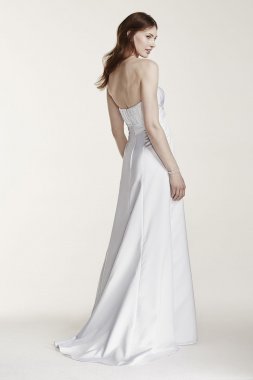 Strapless Satin Gown with Pleated Bodice Collection OP1223