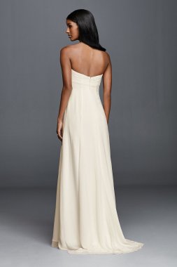 Strapless Chiffon Aline Wedding Dress with Brooch Collection OP1277