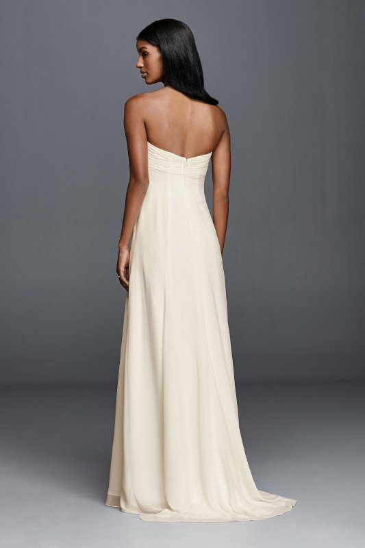 Strapless Chiffon Aline Wedding Dress with Brooch Collection OP1277