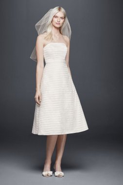 Striped Organza Short Wedding Dress Collection OP1280