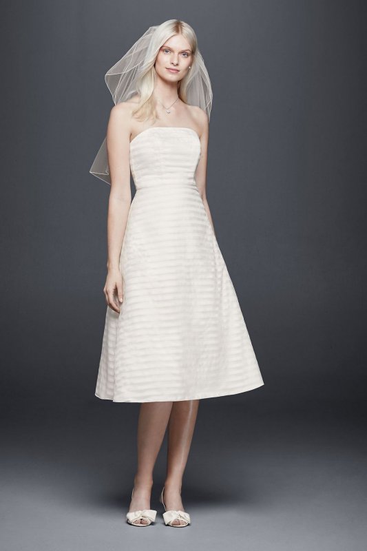 Striped Organza Short Wedding Dress Collection OP1280