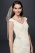 Draped Taffeta V-Neck Wedding Dress with Applique Collection OP1330