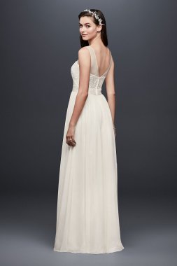 Lace and Crinkle Chiffon Sheath Wedding Dress Collection OP1337