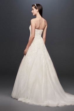 Soft Tulle Wedding Dress with Leaf Lace Applique Collection OP1338