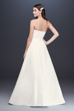 Strapless Satin Draped Skirt A-Line Wedding Dress OP1343