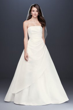 Strapless Satin Draped Skirt A-Line Wedding Dress OP1343