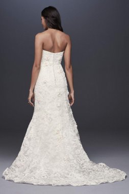 Strapless Lace Mermaid Dress with 3D Flowers Collection OP1344