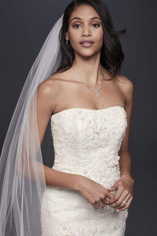 Strapless Lace Mermaid Dress with 3D Flowers Collection OP1344
