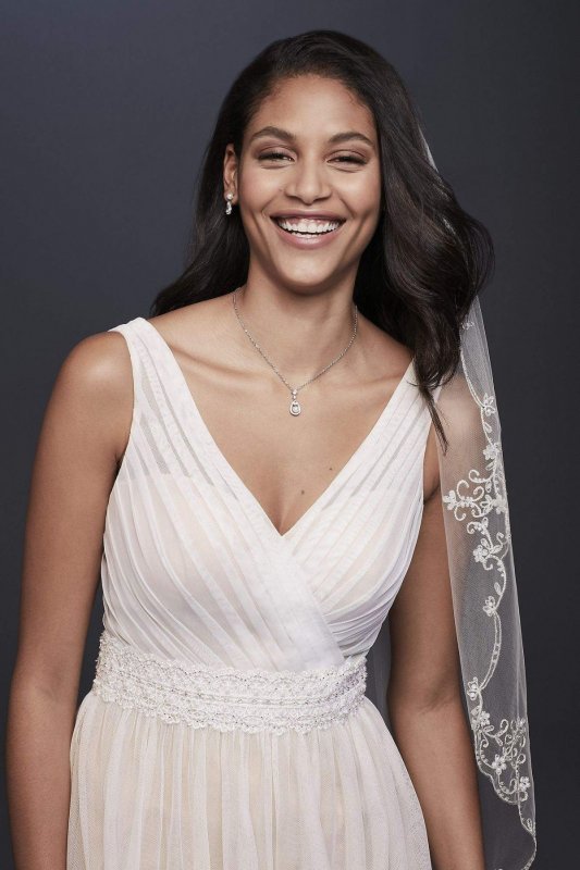 Pleated Tulle Tank Wedding Dress with Lace Waist Collection OP1347