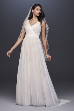 Pleated Tulle Tank Wedding Dress with Lace Waist Collection OP1347