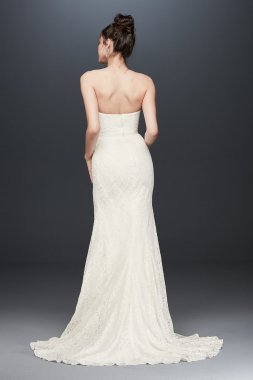 Strapless Floral Crochet Lace Seamed Wedding Dress OP1360