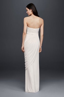 Sheath Wedding Dress with Beading and Side Drape SDWG0417