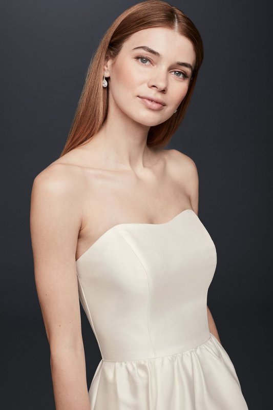 Mikado High-Low Wedding Dress SDWG0576