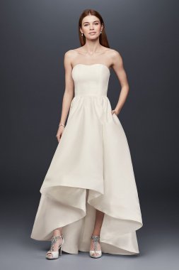 Mikado High-Low Wedding Dress SDWG0576