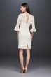 Short Illusion Lace Dress with 3/4 Bell Sleeves SDWG0618