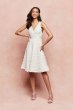 3D Floral V-Neck Short Dress with Structured Hem SDWG0676
