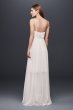 Pleated Chiffon Gown with Ribbon Straps and Lace SDWG0688