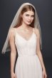 Pleated Chiffon Gown with Ribbon Straps and Lace SDWG0688