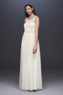Beaded Illusion tank Dress with Cutout Back SDWG0691