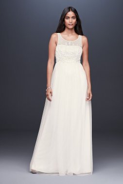 Beaded Illusion tank Dress with Cutout Back SDWG0691
