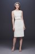 Short Stretch Crepe Wedding Dress with Beaded Belt SDWG0696