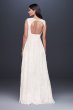 Floral Chiffon Burnout A-Line Gown with Cutout SDWG0745