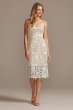 Crochet Lace Overlay Midi Spaghetti Strap Dress SDWG0773