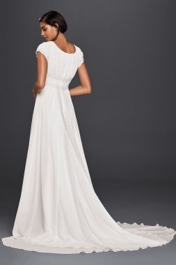 Short Sleeved Empire Waist Chiffon Wedding Dress Collection SLV9743