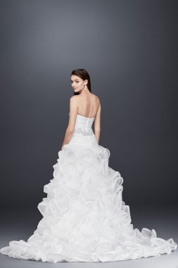 Ruffled Skirt Wedding Gown with Embellished Waist SWG492