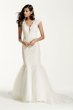 Illusion Deep Plunge Neckline Lace Trumpet Gown SWG681