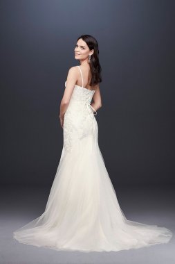 Spaghetti Strap Trumpet Gown with Corset Bodice SWG690