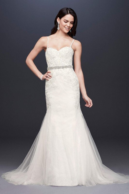 Spaghetti Strap Trumpet Gown with Corset Bodice SWG690