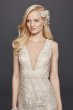 Tulle A-Line Wedding Dress with Plunging V-Neck SWG722