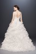 Plunging V-Neck Wedding Gown with Tiered Skirt SWG759