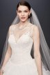 Plunging V-Neck Wedding Gown with Tiered Skirt SWG759