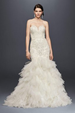 Beaded Mermaid Wedding Dress with Tulle Skirt SWG760