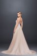 Sheer Beaded Bodice Organza A-Line Wedding Dress SWG784