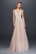 Sheer Beaded Bodice Organza A-Line Wedding Dress SWG784