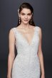 Plunging V-Neck Beaded Illusion Wedding Dress SWG785