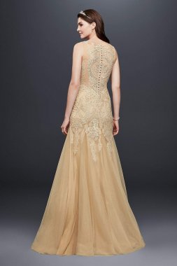 Beaded Plunging V-Neck Wedding Dress with Godets SWG798