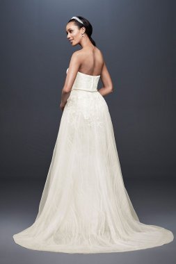 Sheath Wedding Dress with Detachable Overskirt SWG802